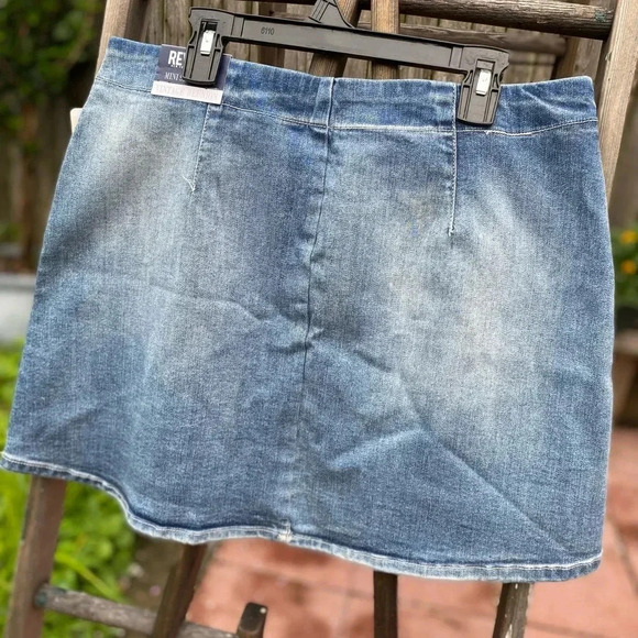 NWT Rewash Full Front Zip Denim Jean Mini Skirt Women's Size 11 Vintage - Picture 5 of 10